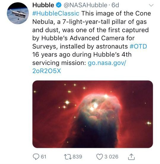 Hubble Tweet